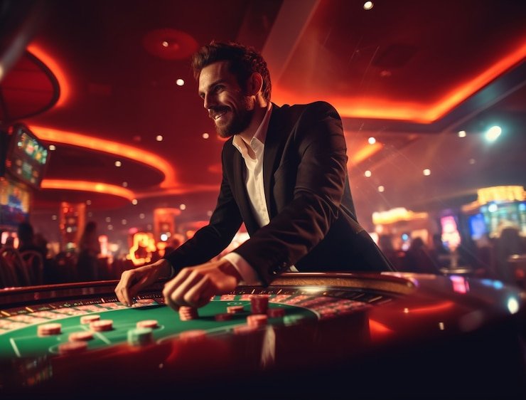 Antarmuka blackjack sgcplay menampilkan kartu dealer dan pemain dengan opsi hit dan stand